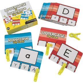 متعة Express Express Express و Secorrase Letter Clip Card - أنشطة تعليمية ممتعة للأطفال - Cardstock مغلفة ، 5 "× 4" - مثالية للتعليم المبكر - 57 قطعة