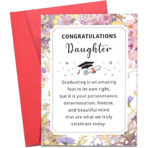 Graduation Card for Daughter Gifts from Mom Dad Graduate Gifts for Her Middle High School College Graduation Gift for Women 8th Grade Graduate Gift for Girls Class of 2025 Daughter Cards