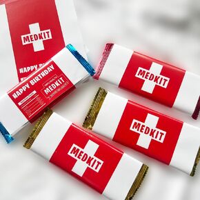 PioWet فيديو لعبة حفلة الشوكولاتة بار Medkit العلامة عيد ميلاد حفلة عيد ميلاد الحفلة ديكور Medkit ورقة 24p (ورقة ملصق الالتصاق)