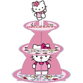 Pink Cat Party Supplies Decoritations ، 3 Tier Cupcake Stand ، حلوى عيد ميلاد وعرض الكعكة من أجل زخرفة عيد ميلاد Kawaii