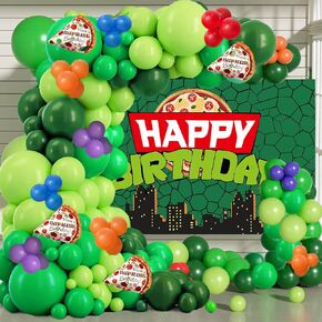 Happy Birthday Party Decorations 141Pcs Balloon 1PcsBirthday Backdrop Cartoon Party Supplies