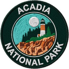 Acadia National Park Maine Patch للملابس - الحديد المطرز على التصحيح لظهر الظهر - بقع النسيج للهدايا التذكارية والهدايا للمسافرين ID45095