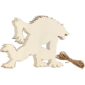 30 Pack 4 Inch Wood Werewolf Cutouts Unfinished Wooden Werewolf Hanging Ornaments DIY Werewolf Craft Gift Tags for Home Party Decoration Craft Project