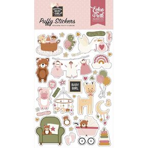 Special Delivery Baby Girl Puffy Stickers