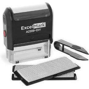 ExcelMark Self-Inking Do It Yourself Stamp Kit - A2359-DIY - Black Ink