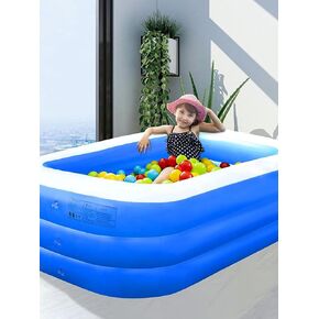 حمام سباحة قابلة للنفخ في حوض سباحة بئر بركة الأطفال 71 "× 55" × 23 "| تصميم متين وسميك للأطفال والأطفال الصغار والبالغين