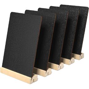 GWHOLE 5 Pack 7.9 "× 5.5" لوحة الطباشير ، علامات السبورة الصغيرة مع Wood Stand Mini Menu Scial Signs for Tables Bar Menu Restaurant Supplies Varmers Market Display
