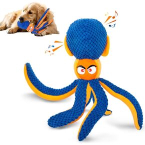 Tierglück Squeaky Dog Toy, Octopus Plush Crinkle Interactive Dog Toy for Boredom & Mental Stimulation, Fun for Small/Medium Dogs Puppies