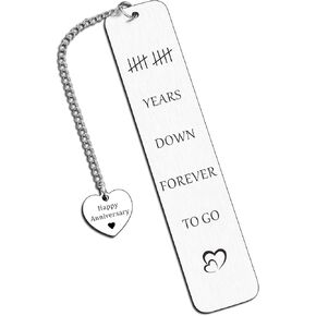 10 Year Anniversary Tin Gifts for Her Him 10th Anniversary Bookmark Gifts for Couple Boyfriend Girlfriend Ten Years Anniversary Wedding Gift Birthday Valentines Gifts for Husband Wife