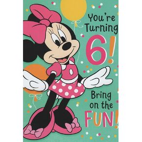 Minnie Mouse Happy 6th Six Card (Age 6) ، ابتسامتك ، الأشياء الممتعة حقًا التي تقوم بها ... إنها تجعلك فريدة من نوعها ومجهول! عيد ميلاد سعيد لرائعك!