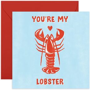 CENTRAL 23 Anniversary Card for Men Women - You’re My Lobster - Friends Quote - Romantic Valentines Day Card For Him Her Boyfriend Girlfriend - Anniversary Card For Wife Husband