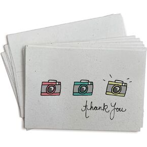 Colorful Retro Cameras Thank You Cards - 24 Greeting Cards with Envelopes