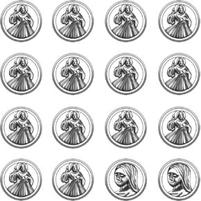 60pcs حبات الفضة الفضية العتيقة ، سيدة ميدالية ميدالية مركزية مركزية صليب يسوع العذراء مريم سبيكة الكاثوليكية لصلب المجوهرات صنع 10mmx10mmx4mm (A526)