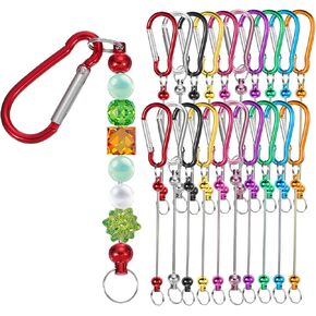 PATIKIL 20 PCS قضبان مفاتيح قابلة للخرز ، فراغات مفاتيح مفاتيح مخرجة بالمعادن ، مجموعة لوازم صنع اللوازم مع الخطاف المفاجئ للحرف الفنية DIY القلادة ، متعددة الألوان