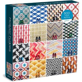 لغز Galison Mosaic Floors ، 500 قطعة ، 20 "× 20" - ألغاز بانورامزو مع توضيح جميل لأرضيات البلاط - القطع القوية السميكة ، النشاط العائلي الصعب