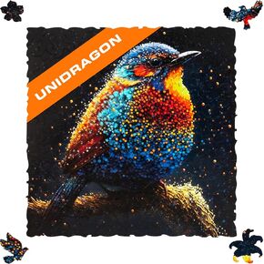 الألغاز الخشبية الأصلية Unidragon للبالغين - فن البوب ​​بيردي 100 قطعة 5.5 "× 5.5" (14 × 14 سم) ، صندوق هدايا جميل ، أفضل هدية فريدة من نوعها للبالغين والأطفال