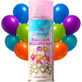 Balloon Shine Spray 450ml-رذاذ عالي اللمعان للبالونات اللاتكس والهليوم والرقائق | مقاومة للماء ، لا توجد مناشف مطلوبة ، صيغة خالية من اللطخة | Mega Shine Balloon Spray لزينة الحفلات والأحداث