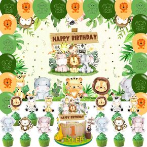 لوازم عيد ميلاد Jungle Safari ، حديقة الحيوان Safari Animal Birthday Decorations Wild Jungle موضوع الحفلة لوازم Safari Deprate Dream