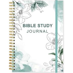 Bible Study Journal – Church Notes Notebooks – Note Taking & Journaling Kit, 5.8" x 8.5", Teal Floral