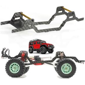RC Car Carbon Fiber Chassis Kit Frame Girder for TRX-4M TRX4M Defender 1/18 RC Crawler Car Upgrades Parts(Black)