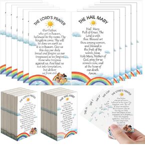 ReliThick 240 Pcs The Hail Mary Holy Cards Bulk Catholic Gifts The Lord's Prayer Cards Bulk for Kids Children Bible Verse Study Bookmark Classroom School Church Supply for Students