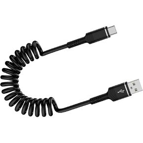 USB A to USB C Car Charger Coiled Cord for iPhone 16/15/15 Pro Max/15 Plus,6FT Android Auto Retractable Type C Cable Fast Charging for Samsung Galaxy A15 A54,A55,S24 S23 Ultra,A25,S22,S21,S20,Pixel 9