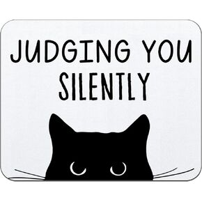 Oflich Black Cat Mouse Pad ، Funking Peekking Cat Square Mouse Pads for Desk ، Higds Black Cat ، وملحقات مكتب القط ، واللوازم المكتبية القط ، والهدايا لعشاق القط ، وهدايا Cat Mom ، وهدايا Cat Lady ، 9.5 × 7.9 بوصة