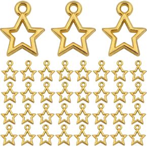 Bronagrand Star Pendant Charms ، 200pcs Tibetan Star Charms Pentagram Pendant Mini Star Shape سحر سماوي لأساور DIY لصنع المجوهرات ، 13x10mmm