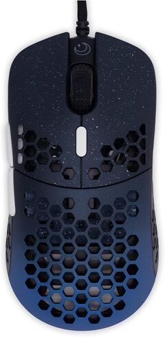 G-Wolves Hati HTS (Small) ACE Wired Gaming Mouse Ultra Lightweight Honeycomb Design - PAW3389 Sensor - 50 to 19,000 CPI - 45±2Gram(~1.3 oz) - TTC Gold Encoder (Small-Wired-Transparent Blue) in Kuwait