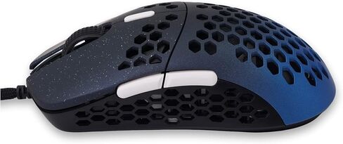 G-Wolves Hati HTS (Small) ACE Wired Gaming Mouse Ultra Lightweight Honeycomb Design - PAW3389 Sensor - 50 to 19,000 CPI - 45±2Gram(~1.3 oz) - TTC Gold Encoder (Small-Wired-Transparent Blue) in Kuwait