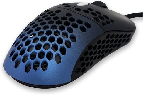 G-Wolves Hati HTS (Small) ACE Wired Gaming Mouse Ultra Lightweight Honeycomb Design - PAW3389 Sensor - 50 to 19,000 CPI - 45±2Gram(~1.3 oz) - TTC Gold Encoder (Small-Wired-Transparent Blue) in Kuwait