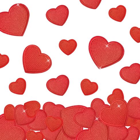 24pcs Black Heart Iron on Patches, Embroidered Heart Shape Iron on Patches for Clothing Jacket Backpacks Hat and More, 4 Size Black in Kuwait