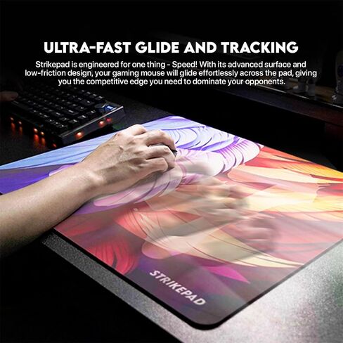 Gaming Mousepad and Desk Mat, Waterproof Speed Mouse Pad, Transformation Pattern, Non-Stitched Edges, Large Mouse Mat for Gaming and Office, FANTECH STRIKEPAD MST491, Black 19.3" x 16.6" in Saudi Arabia