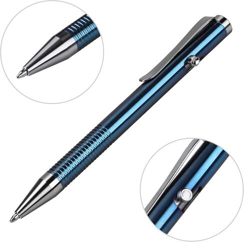 SMOOTHERPRO Titanium Bolt Action Pen Compatible with Parker Refill Durable Stainless Steel Pen Clip for EDC Pocket Business Collection Sandblasting Gray(Ti951) in Kuwait