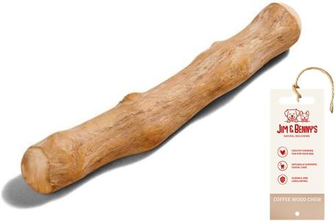Jim & Benny's Coffee Wood Dog Chew Extra-Small | Supports Dental Health | Durable & Long Lasting | Splinter Free | Sustainably Sourced | for Dogs Under 10 Lbs in Saudi Arabia