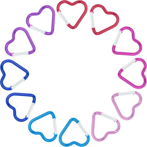 ABCOOL 12PCS Star Shape Keychain Clips Mini Small Carabiner - 2 inch Aluminum Durable Quick Release Auto Locking D-Shape Spring Loaded Clip for for Home Rv Camping Fishing Hiking Traveling in Kuwait