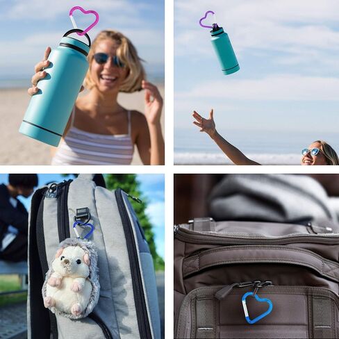 ABCOOL 12PCS Star Shape Keychain Clips Mini Small Carabiner - 2 inch Aluminum Durable Quick Release Auto Locking D-Shape Spring Loaded Clip for for Home Rv Camping Fishing Hiking Traveling in Kuwait
