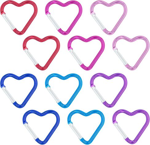 ABCOOL 12PCS Star Shape Keychain Clips Mini Small Carabiner - 2 inch Aluminum Durable Quick Release Auto Locking D-Shape Spring Loaded Clip for for Home Rv Camping Fishing Hiking Traveling in Kuwait