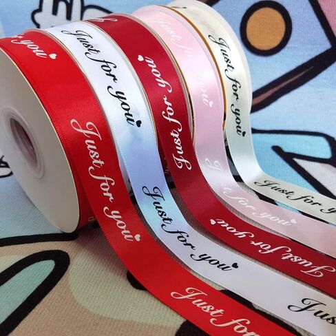 Just for You Ribbon Satin Ribbon Wedding Christmas Valentin's Day Gift Box DIY Craft Decor Ribbon (Mixed Colors-1, 1''x10Yards) in Saudi Arabia