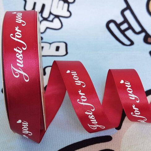 Just for You Ribbon Satin Ribbon Wedding Christmas Valentin's Day Gift Box DIY Craft Decor Ribbon (Mixed Colors-1, 1''x10Yards) in Kuwait