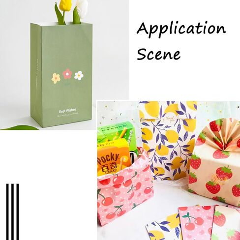 Craftdady 24pcs Rectangle Paper Gift Bags Fruit Polka Dot Pattern Shopping Bags Party Favor Present Wrapping Bags for DIY Birthday Wedding Celebrations Decorations in Saudi Arabia