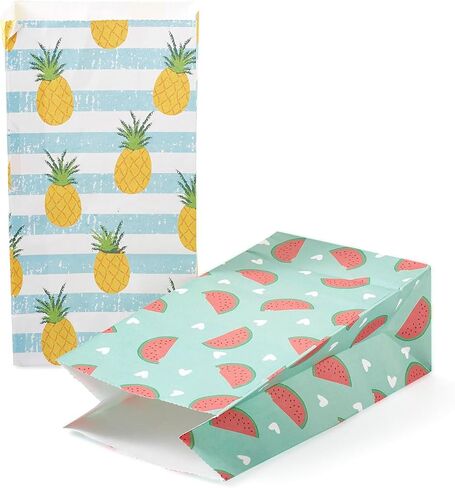 Craftdady 24pcs Rectangle Paper Gift Bags Fruit Polka Dot Pattern Shopping Bags Party Favor Present Wrapping Bags for DIY Birthday Wedding Celebrations Decorations in Saudi Arabia