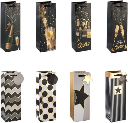 Craftdady 24pcs Rectangle Paper Gift Bags Fruit Polka Dot Pattern Shopping Bags Party Favor Present Wrapping Bags for DIY Birthday Wedding Celebrations Decorations in Saudi Arabia