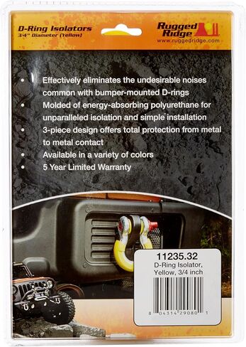 Rugged Ridge | D-Ring Shackle Isolator Kit, Red Pair, 3/4 inch | 11235.31 in Saudi Arabia