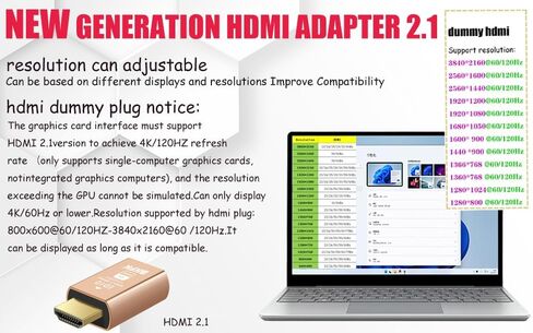dp hdmi Dummy Plug - Display to hdmi Adapter, Luna Display Virtual Window for Home-edid Emulator-Dummy, displayport Headless dummie dongle(DP-2P) in Saudi Arabia