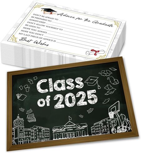50 PCS Graduation Advice Cards, Graduation Party Supplies 2025 Advice Cards for High School or College Graduation (Blackboard 50) in Saudi Arabia