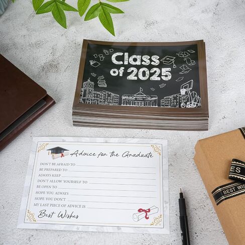 50 PCS Graduation Advice Cards, Graduation Party Supplies 2025 Advice Cards for High School or College Graduation (Blackboard 50) in Saudi Arabia