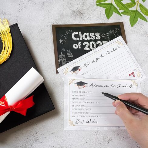 50 PCS Graduation Advice Cards, Graduation Party Supplies 2025 Advice Cards for High School or College Graduation (Blackboard 50) in Saudi Arabia