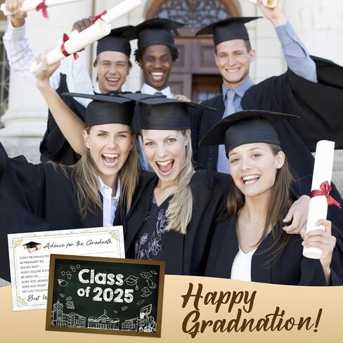 50 PCS Graduation Advice Cards, Graduation Party Supplies 2025 Advice Cards for High School or College Graduation (Blackboard 50) in Saudi Arabia