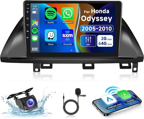 8Core 4+64G ستيريو سيارة لهوندا أوديسي 2005-2010 Carplay Android Auto، 10 بوصة 1280 * 720P IPS شاشة تعمل باللمس، Android13/GPS/WiFi/32EQ DSP/59UI/Bluetooth5.0/SWC/كاميرا احتياطية وميكروفون in Kuwait